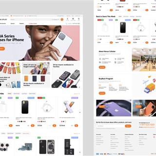 نمونه طراحی سایت لوازم جانبی موبایل