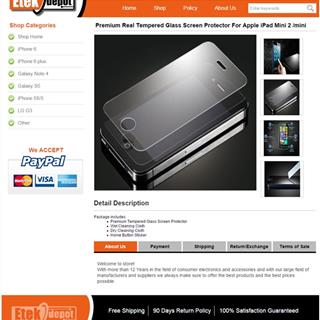 نمونه طراحی سایت لوازم جانبی موبایل