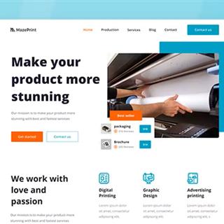 نمونه طراحی سایت چاپ و تبلیغات