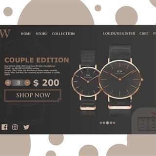 نمونه طراحی سایت ساعت فروشی