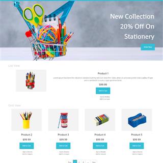 نمونه طراحی سایت لوازم‌التحریر