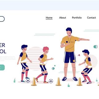نمونه طراحی سایت مدرسه فوتبال