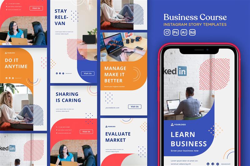 قالب آماده استوری اینستاگرام آموزشی