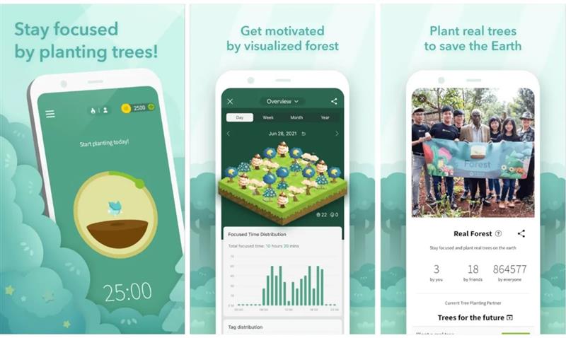 اپلیکیشن  برنامه ریزی Forest