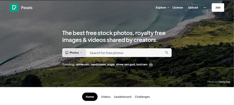 وب سایت pexels