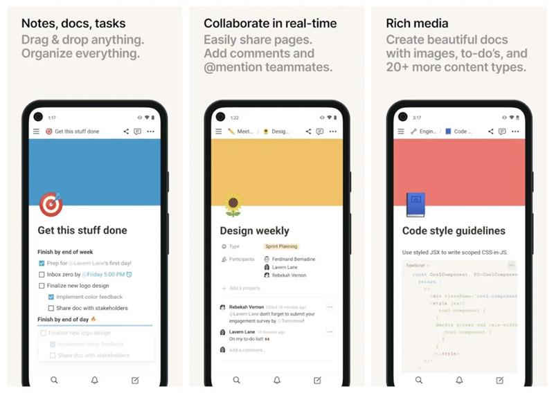 اپلیکیشن  برنامه ریزی Notion