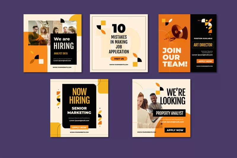 قالب آماده پست اینستاگرام آموزشی