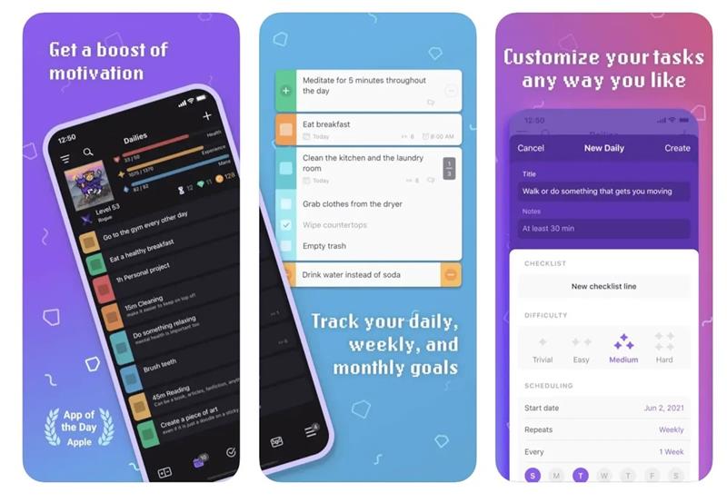 اپلیکیشن  برنامه ریزی Habitica