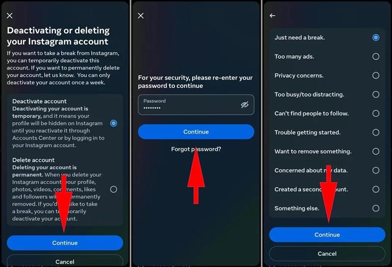 غیرفعال کردن موقت اینستاگرام 