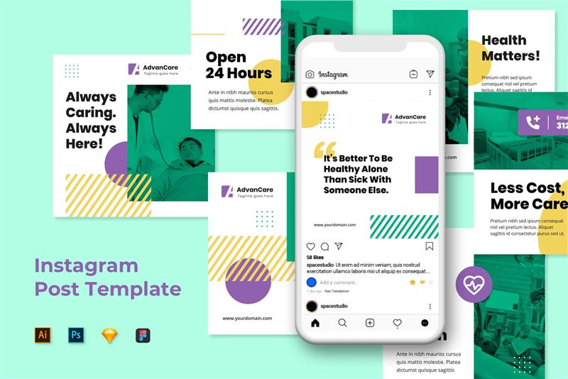 قالب آماده پست اینستاگرام آموزشی